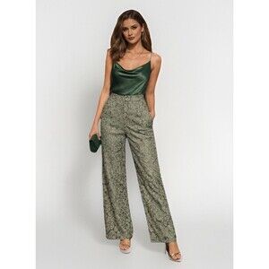 Rapsodia  Women's Lined Green Lace Trousers sz Small  ECU boho unique